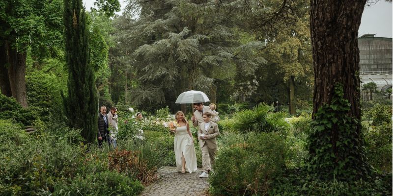 Hochzeit Palmengarten bei Regen